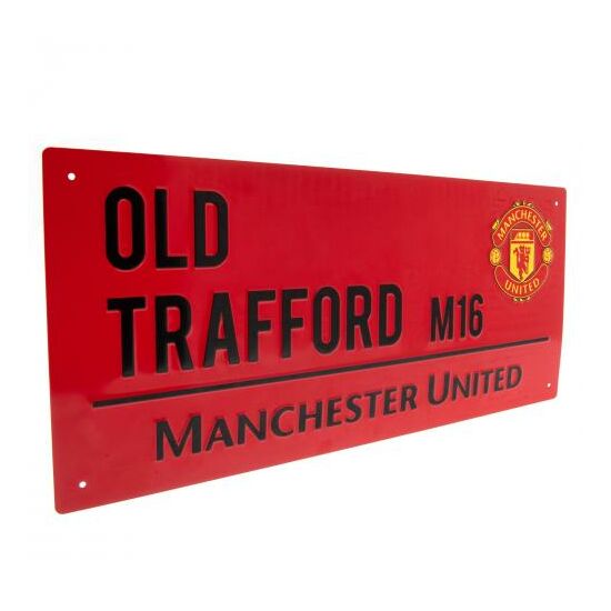 Manchester United FC fém utcanévtábla 40x18cm, RED